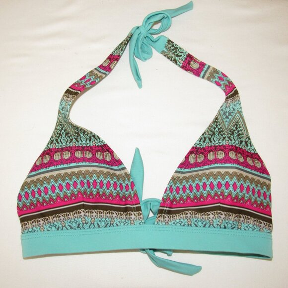 Patagonia Aqua Blue Boucau Halter Bikini Top Women's L Large - Picture 6 of 8